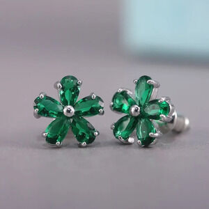 🍁 Beautiful Tiny Plum Blossom Zircon Dainty Stud Earrings for Women, UNVN12460